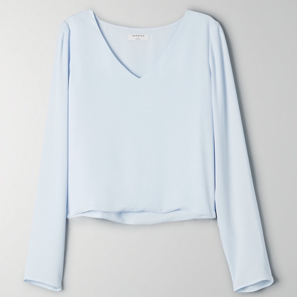 NWOT Babaton Murphy long sleeve XXS - light blue